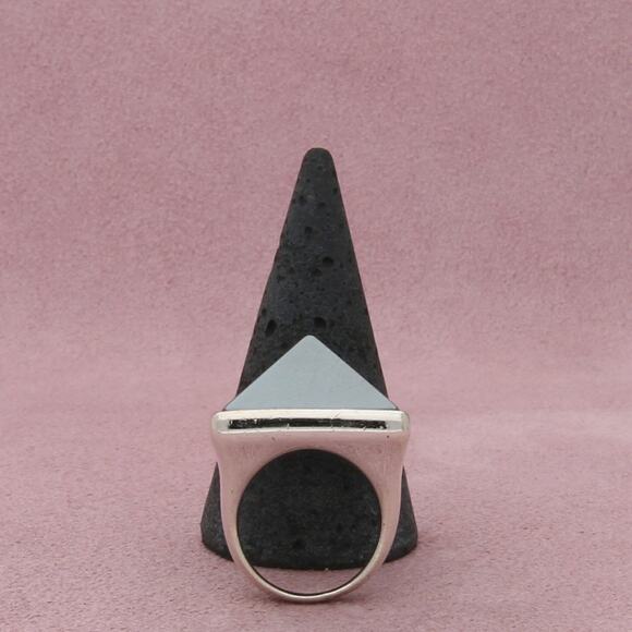 rlm studio sterling silver modernist hematite pyramid statement ring size 5 - Picture 1 of 3